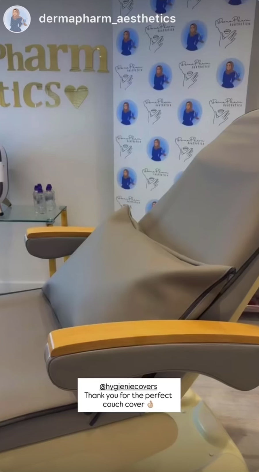 Hygienie cover in a customer treatment room